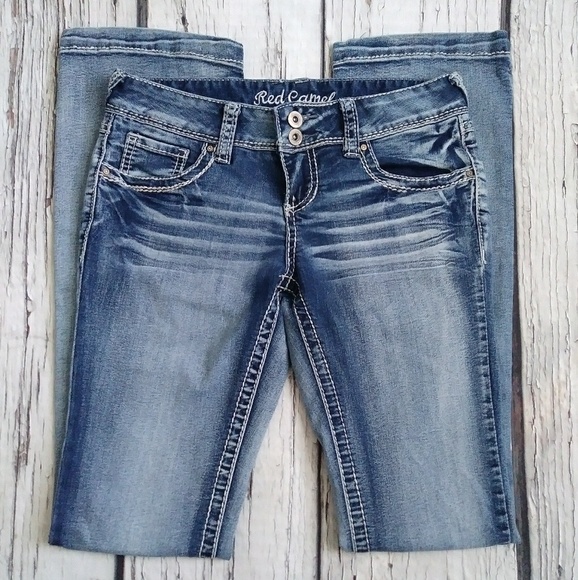 Red Camel Embellished Low Rise Bootcut Jeans Sz 5 - Picture 2 of 8